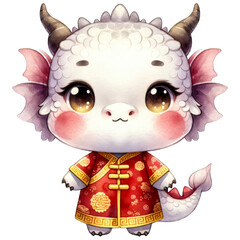 Watercolor Illustration of Dragon Chinese Zodiac