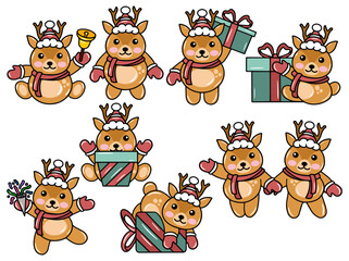 Obraz premium Deer Animal Illustration for Christmas Day 