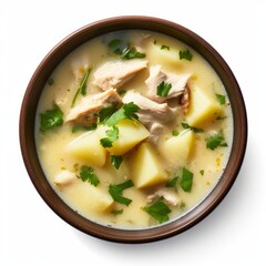 Delicious Colombian Ajiaco: Chicken and Potato Soup AI Generated