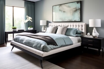 Achieve modern elegance with a floating platform bed