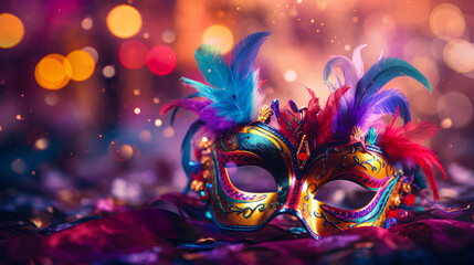 carnival mask background, generative ai