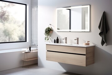 Achieve Scandinavian simplicity with a floating vanity