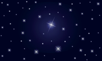 Starry sky. Shining stars against the background of the night sky. Vector illustration EPS10.