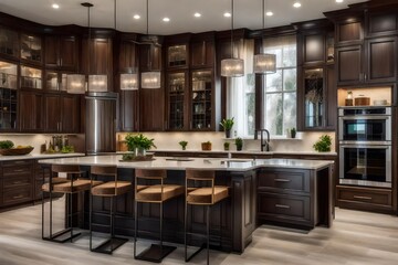 interior of a beautiful kitchen of an elite house - obrazy, fototapety, plakaty