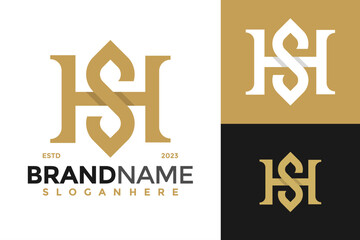 Letter Hs or Sh Brand Identity Logo design vector symbol icon illustration
