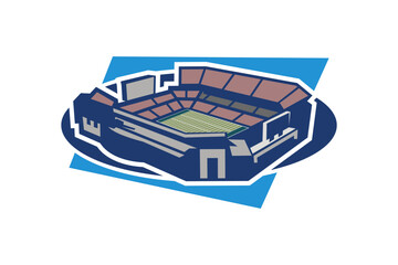 Simple American football stadium icon, Sport icon, flat, football stadium vector icon. vector illustration.