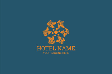 Flower hotel Logo Vector Illustration. Suitable for business company, modern company, etc.