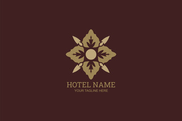 Flower hotel Logo Vector Illustration. Suitable for business company, modern company, etc.