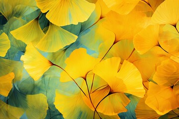 A branch of ginkgo background in spring season, presenting the rejuvenation of spring.