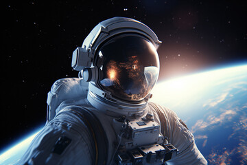Man astronaut in outer space