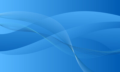 blue business lines wave curves with smooth gradient abstract background