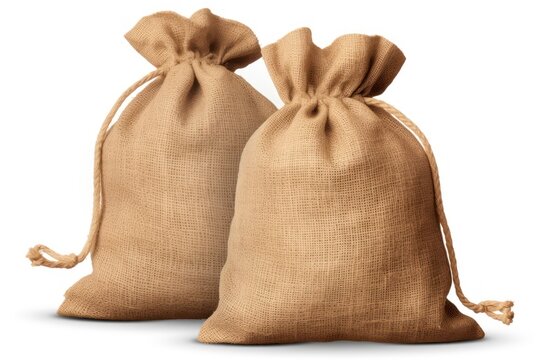 Burlap sack isolated on transparent or white