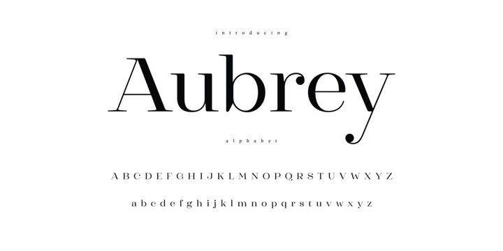 aubrey elegant stylish display font alphabet