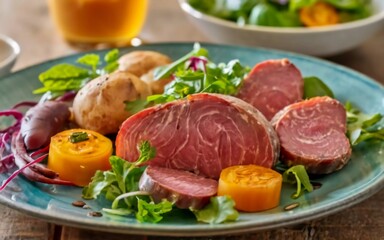 Fototapeta premium Keto Culinary Marvel: Delight in the Mouthwatering Magic of This Freshly Made Low-Carb Meal!