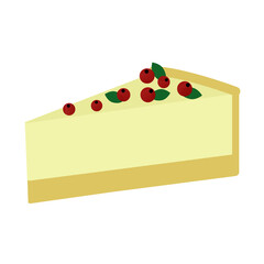 Cheesecake with red currant, vector illustration,eps 8