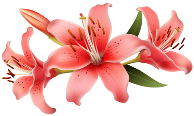 pink lily isolated on  on transparent background