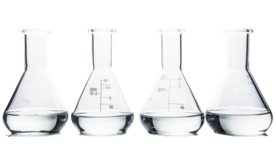 tubes with chemicals isolated on transparent background