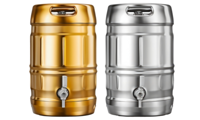 Metal beer keg isolated on transparent background