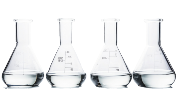 tubes with chemicals isolated on transparent background