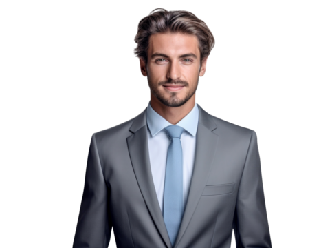 portrait of a businessman isolated on transparent background