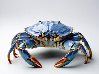 Rare blue crab isolated in white background