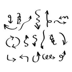 vector hand drawn arrow set collection