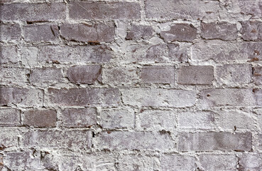 Fragment of an old wall with cracks and holes. Structure of an old wall. Architectural concept for repair, restoration and construction.