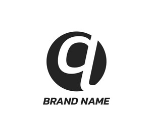 Fototapeta premium q logo brand identity. geometric lettering symbol. isolated vector image