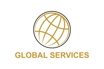 Global globe finance business logo design