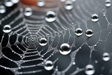 Dew-kissed Spider Webs: Intricate webs glistening with dew