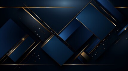 blue abstract luxury: golden elements on vector background - obrazy, fototapety, plakaty
