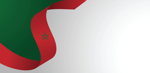 morocco Proclamation of Independence Day 11 January flag ribbon vector poster