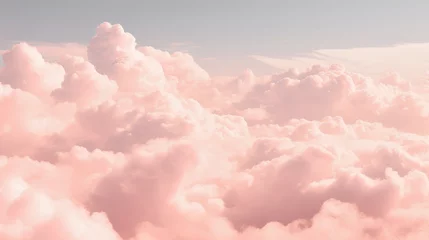 Fotobehang A serene and soft clouds that create a tranquil and minimalist aesthetic, perfect for a calming wallpaper background. © TensorSpark