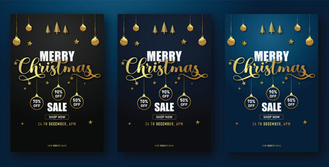 Merry Christmas sales banner, Christmas poster, Christmas sale poster template