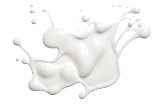Milk or white paint splash. Cutout on transparent	
