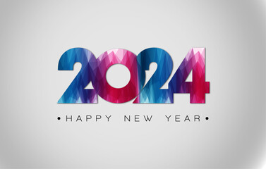 Happy New year 2024 Colorful effect - obrazy, fototapety, plakaty