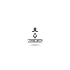 Gentleman logo  icon with shadow