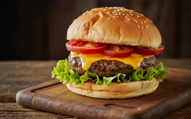 Burger Bliss Unleashed: Bite into the Ultimate Juicy Delight of this Freshly Made Gourmet Burger!