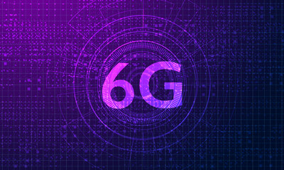 concept of technology 6G mobile network , New generation telecommunication , high-speed mobile Internet,	
