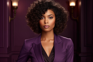 powerful african american woman in luxury business attire, fashion focus