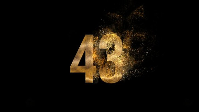 Golden number 43 from particles, numbering, forty three, golden numbers, alpha channel