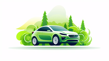 New energy, energy-saving, environmental protection, low-carbon and efficient advanced car illustration