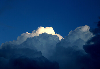 Soft clouds on the blue sky