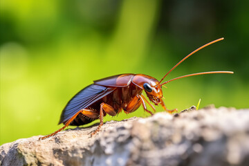 The cockroach, often unseen, is caught here in the midst of a swift escape, showcasing the agility and resilience of these hardy insects