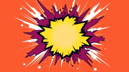 YellowComic Boom Explosion Cloud Artwork for a Colorful Pop art. Visual Dynamism. Old fashioned comic book icon for punch word - obrazy, fototapety, plakaty