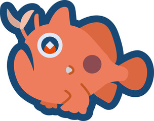 かわいいベニカエルアンコウのイラスト