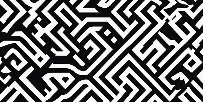 black and white line geometric pattern, black and white seamless pattern, abstract pattern