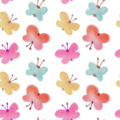 cute watercolor floral seamless pattern