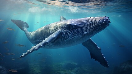 a majestic humpback whale in its natural habitat, showcasing the grandeur and awe-inspiring beauty of these gentle giants.