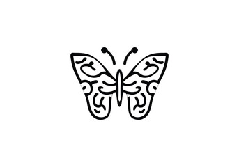 Butterfly minimal style icon illustration design